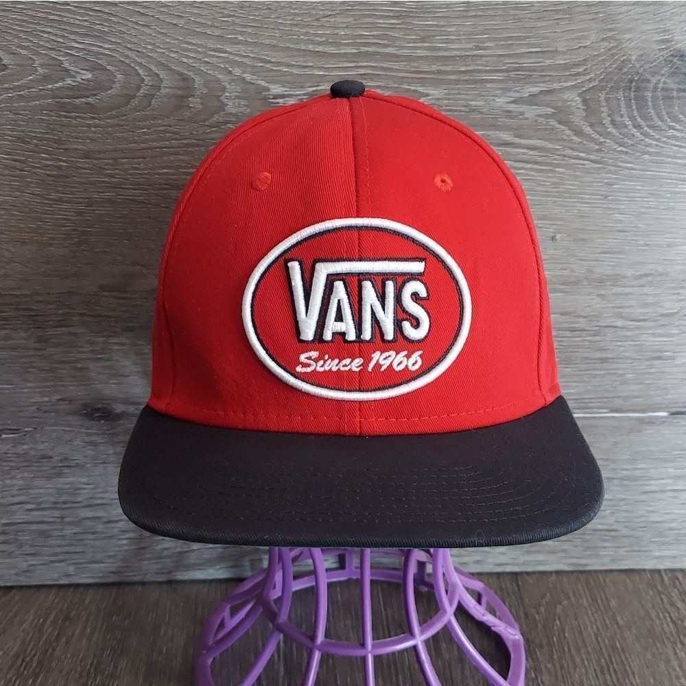Vans Classic Red and Black Logo Snapback Hat